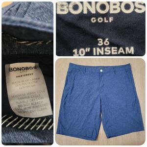 Bonobos Shorts Mens 36x10 Blue Golf Performance Stretchy Waistband